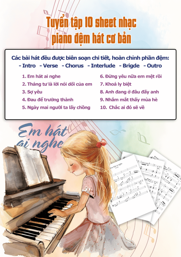 Tuyển tập 10 sheet nhạc piano đệm hát cơ bản