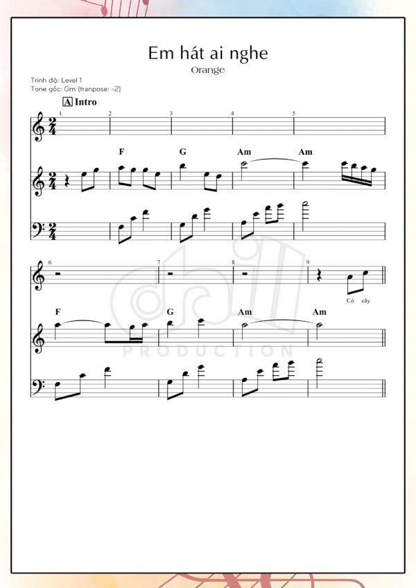 Tuyển tập 10 sheet nhạc piano đệm hát cơ bản (File PDF - Ứng dụng cho "Cao thủ piano đệm hát - level 1) - Ảnh 3