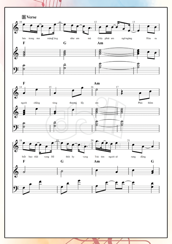 Tuyển tập 10 sheet nhạc piano đệm hát cơ bản (File PDF - Ứng dụng cho "Cao thủ piano đệm hát - level 1) - Ảnh 4