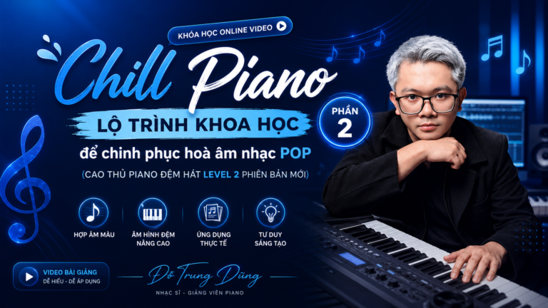 Chill Piano – Lộ trình khoa học để chinh phục hoà âm nhạc pop – Phần 2 (Cao thủ piano đệm hát level 2 phiên bản mới)